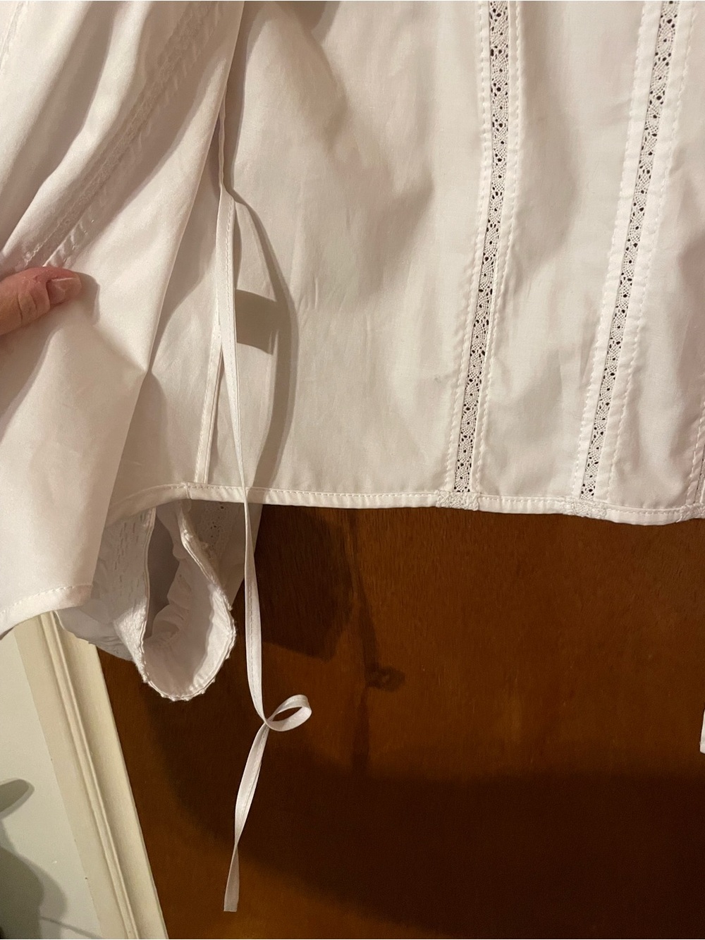 Large Gibson Girl Dress White Blouse Edwardian High Neck Button Front - Picture 6 of 9